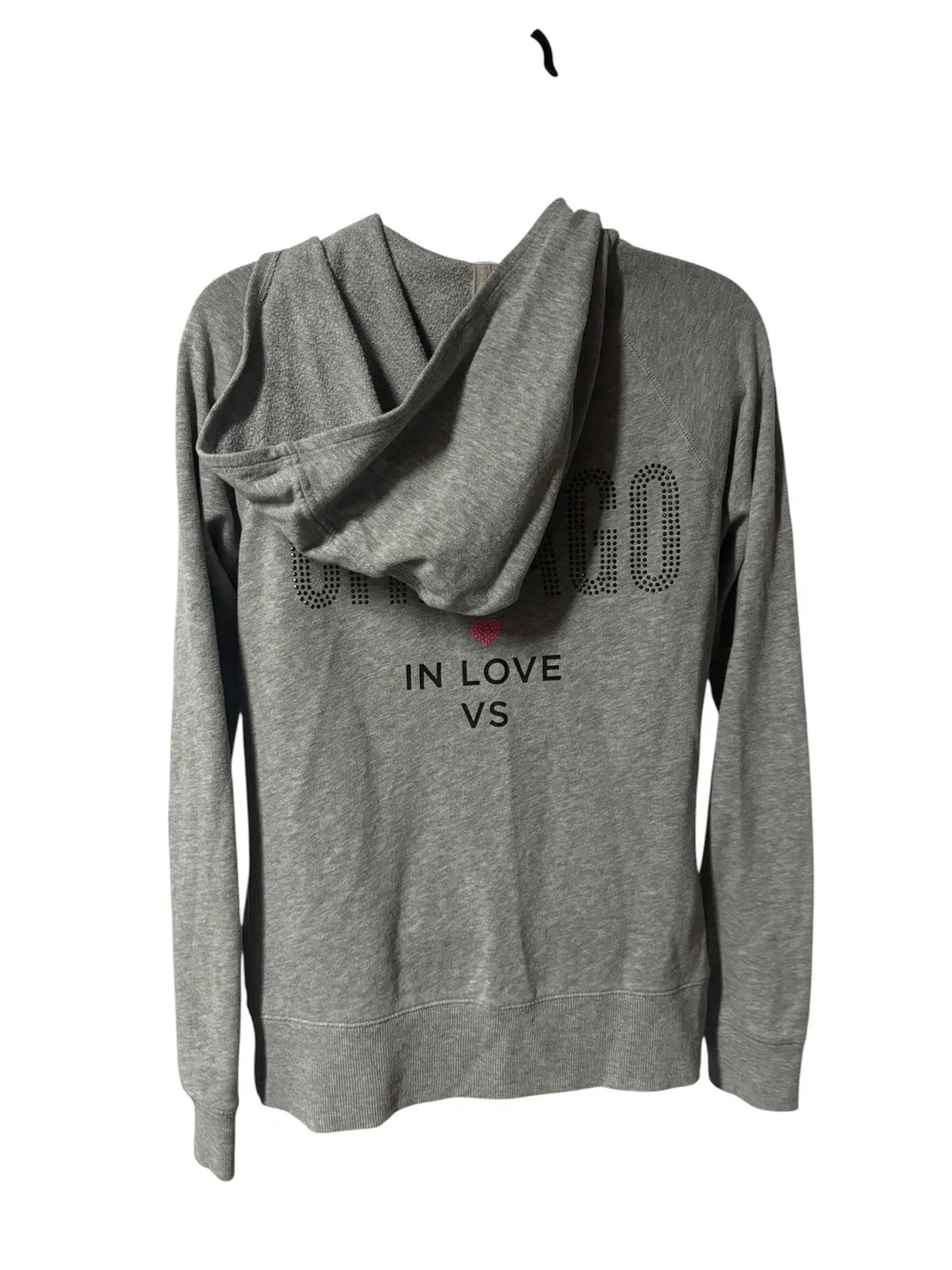 Victoria's Secret Gray Chicago Zip-Up Hoodie Sweatshirt with Bling